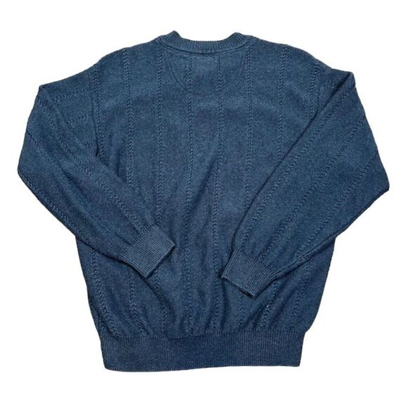 Tommy Bahama 100% Cotton Sweater Light Knit Navy Blue V-Neck Men's Medium - Picture 7 of 12